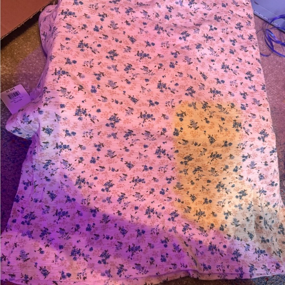 NWT - Lucky Brand Women's Light Blue Crochet Short Sleeve Babydoll tee - Picture 10 of 11